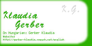 klaudia gerber business card